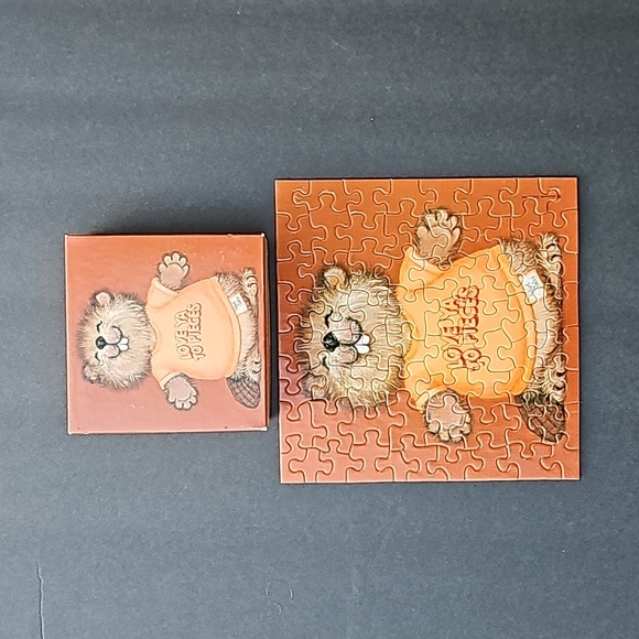 Vintage Springbok Hallmark Shirt Tales Beaver Love Ya To Pieces Mini Puzzle - Picture 1 of 6